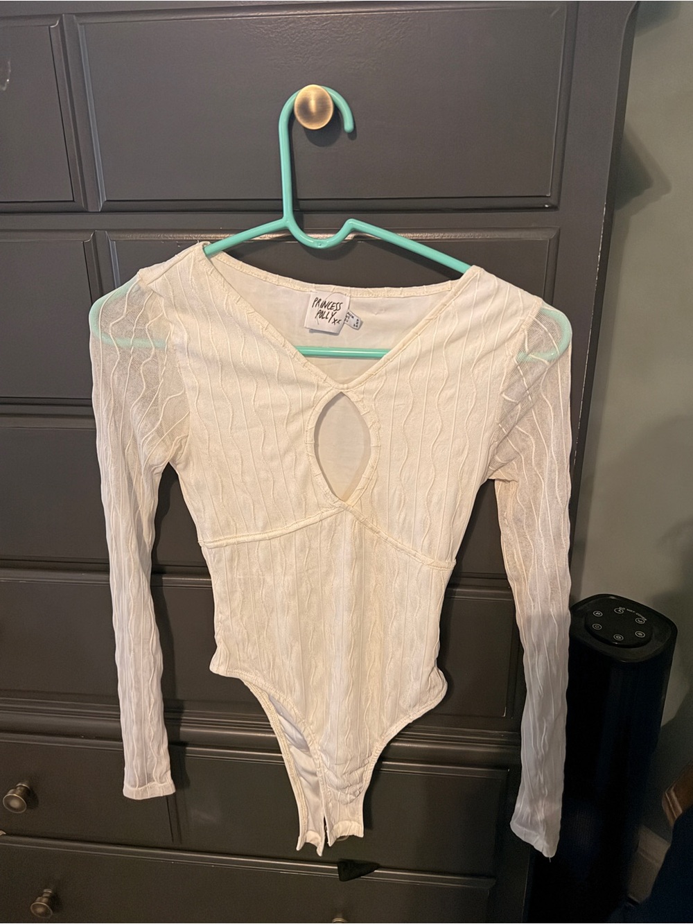 Cream Long-Sleeve One-Piece Bodysuit